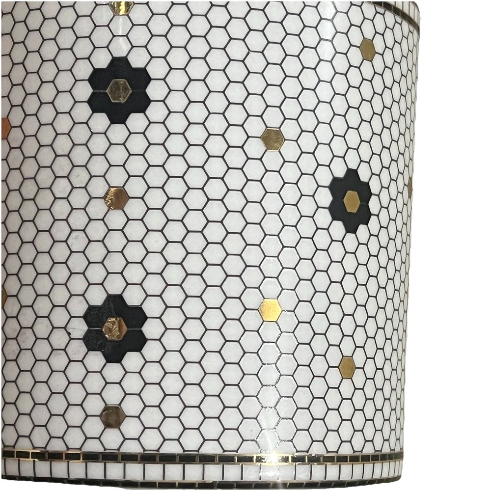 Anthropologie Gold Black Margot Mosaic Tile Letter C Initial Monogram Coffee Mug - Picture 5 of 5